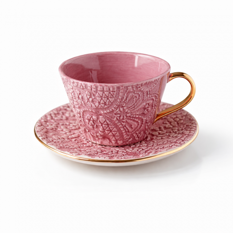 Pink tea cup&saucer