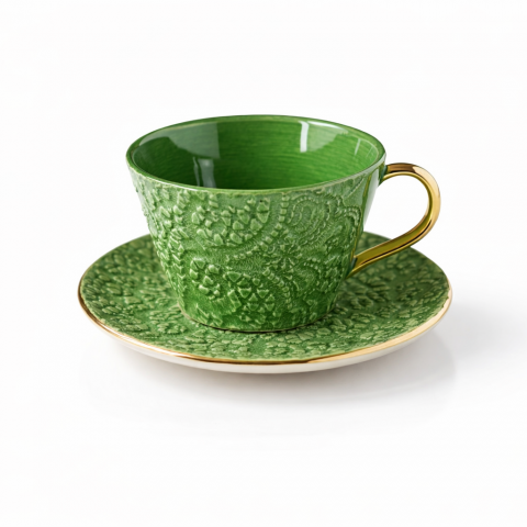Green tea cup&saucer