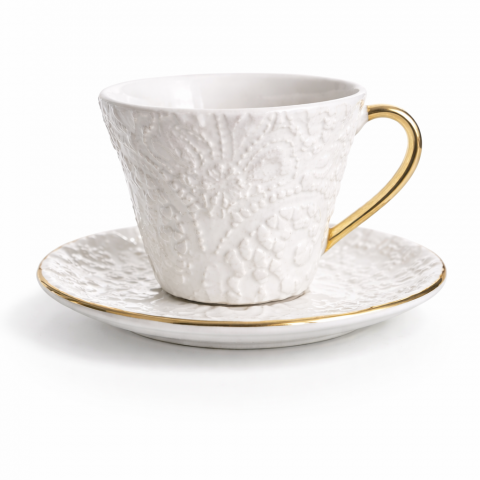 White coffee cup&saucer