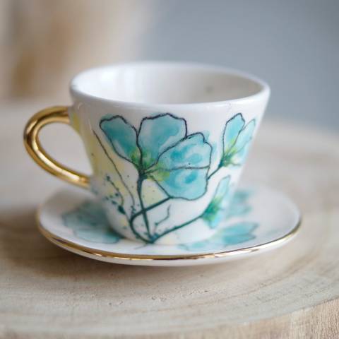Blue Poppy espresso cup&saucer