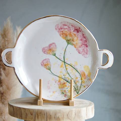 Pink Poppy serving plate
