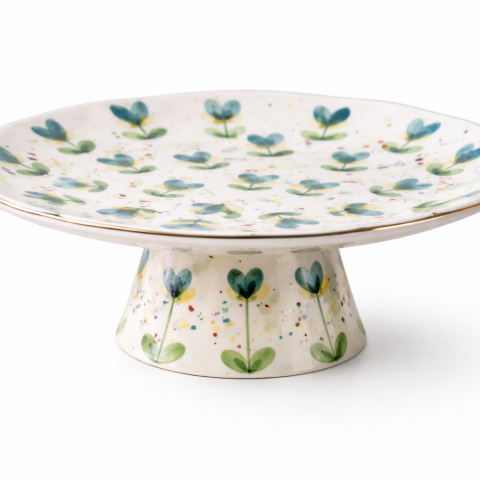 Green flower cake stand M