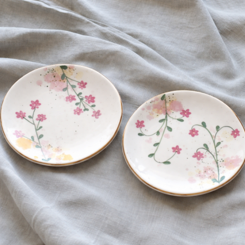 Pinky flower small plate