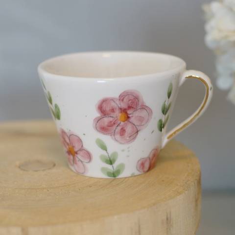 FLOWER Coffee cup - pink flowers