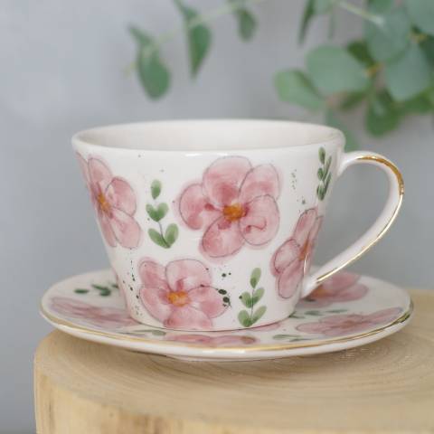 Flower šalica i tanjurić za čaj