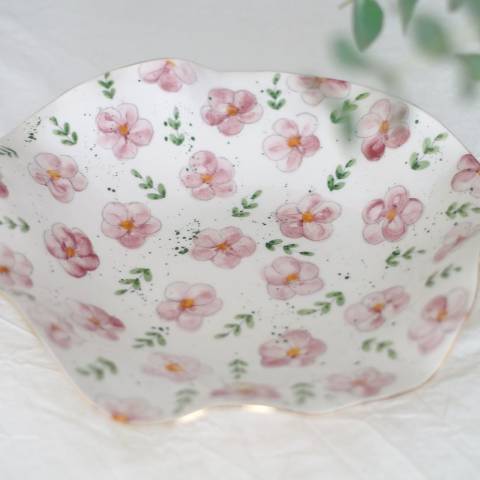 Flower large bowl soft pink flower