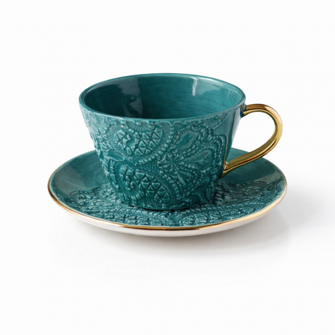 Verde pavone tea cup&saucer