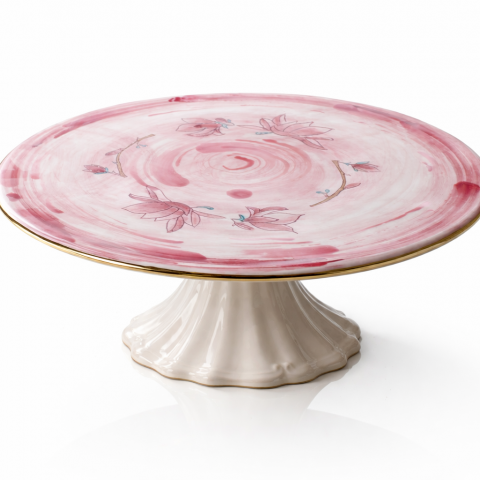 Magnolia branch large cake stand