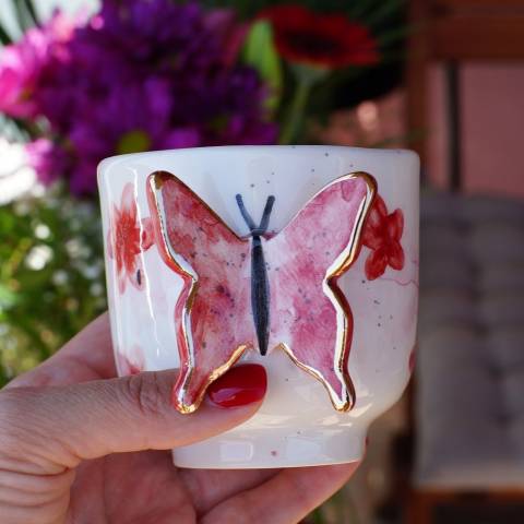 Butterfly in multicolor pink