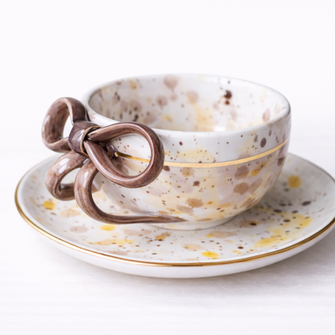 Brown bow cup&saucer 300ml