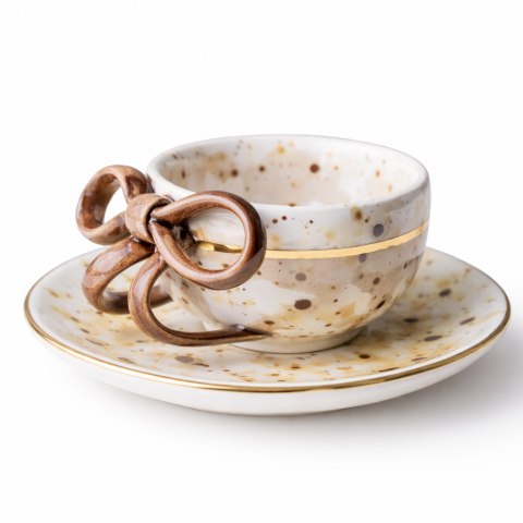 Brown bow cup&saucer 180ml