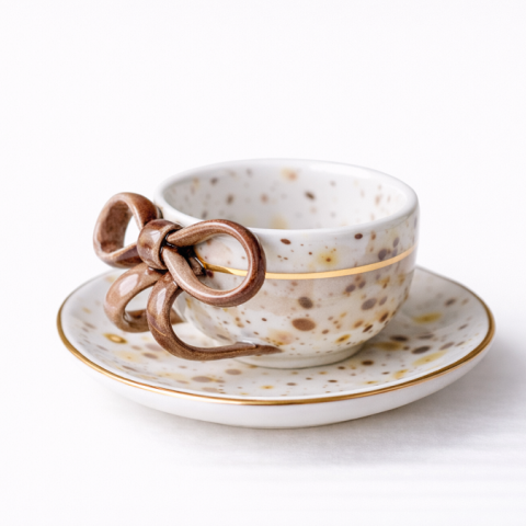Brown bow cup&saucer 60ml