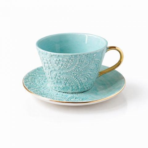 Blue tea cup&saucer