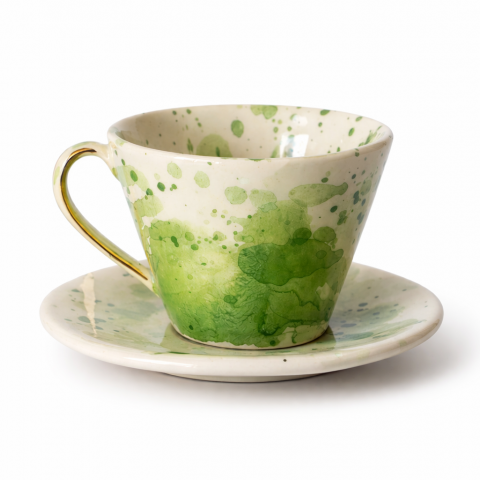 Espresso green cup&saucer