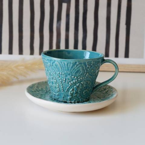 Blue coffee cup&saucer classic
